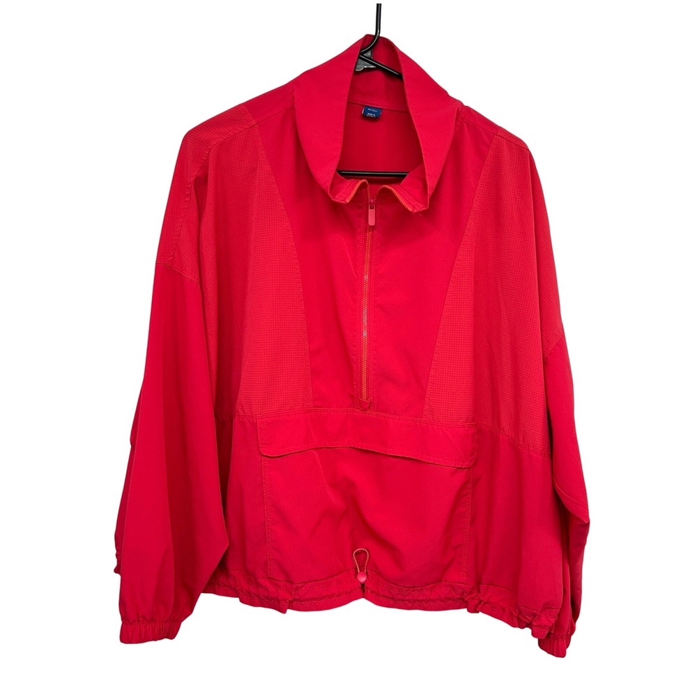 Red Athletic Half Zip Pullover Jacket 2X Lightweight Athleisure Gorpcore